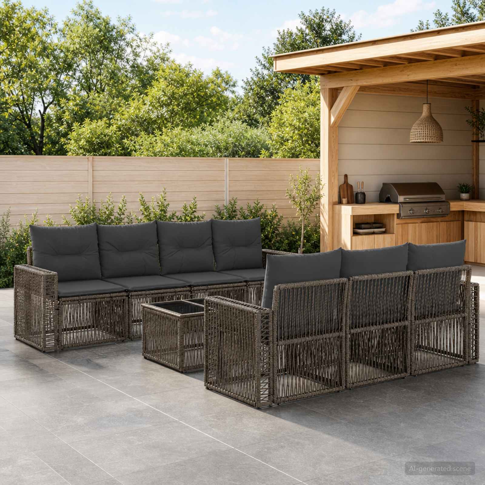 vidaXL Tuinbankenset 8 st Zwart poly rattan