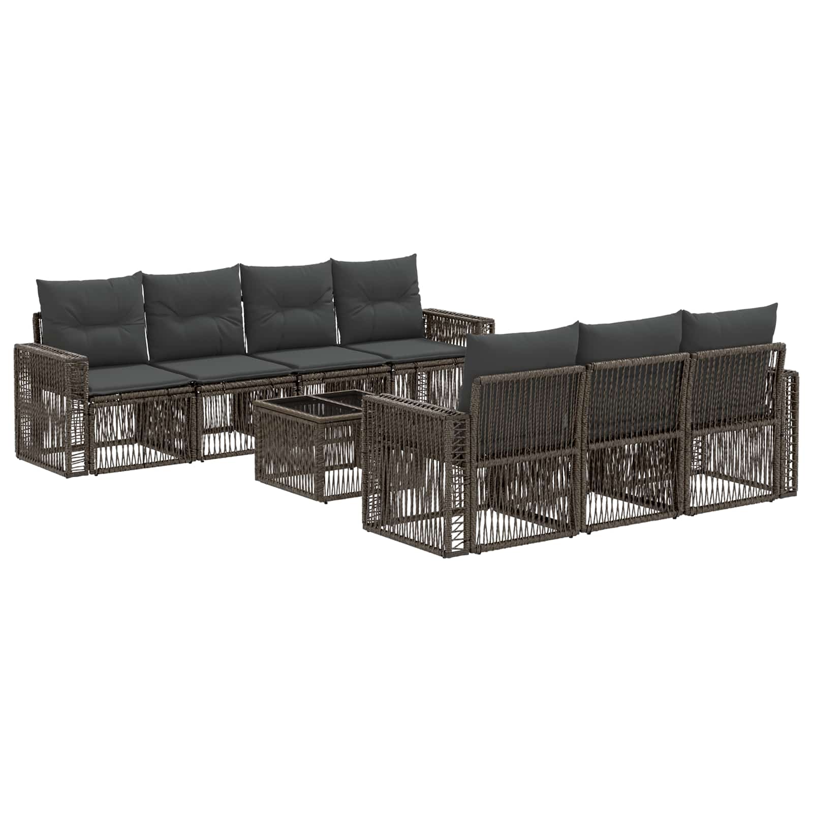 vidaXL Tuinbankenset 8 st Zwart poly rattan