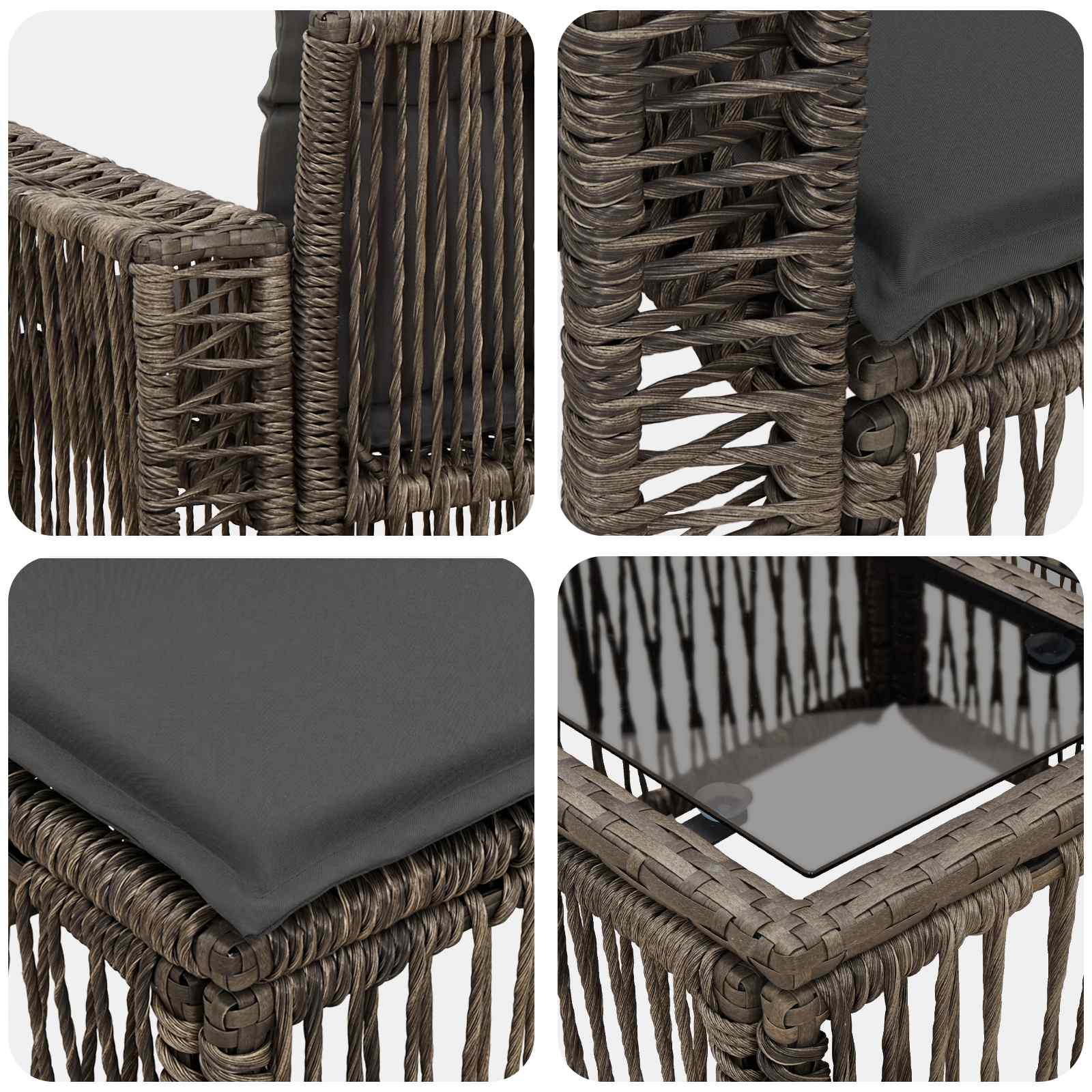 vidaXL Tuinbankenset 8 st Zwart poly rattan