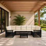vidaXL Tuinbankenset 8 st Zwart poly rattan