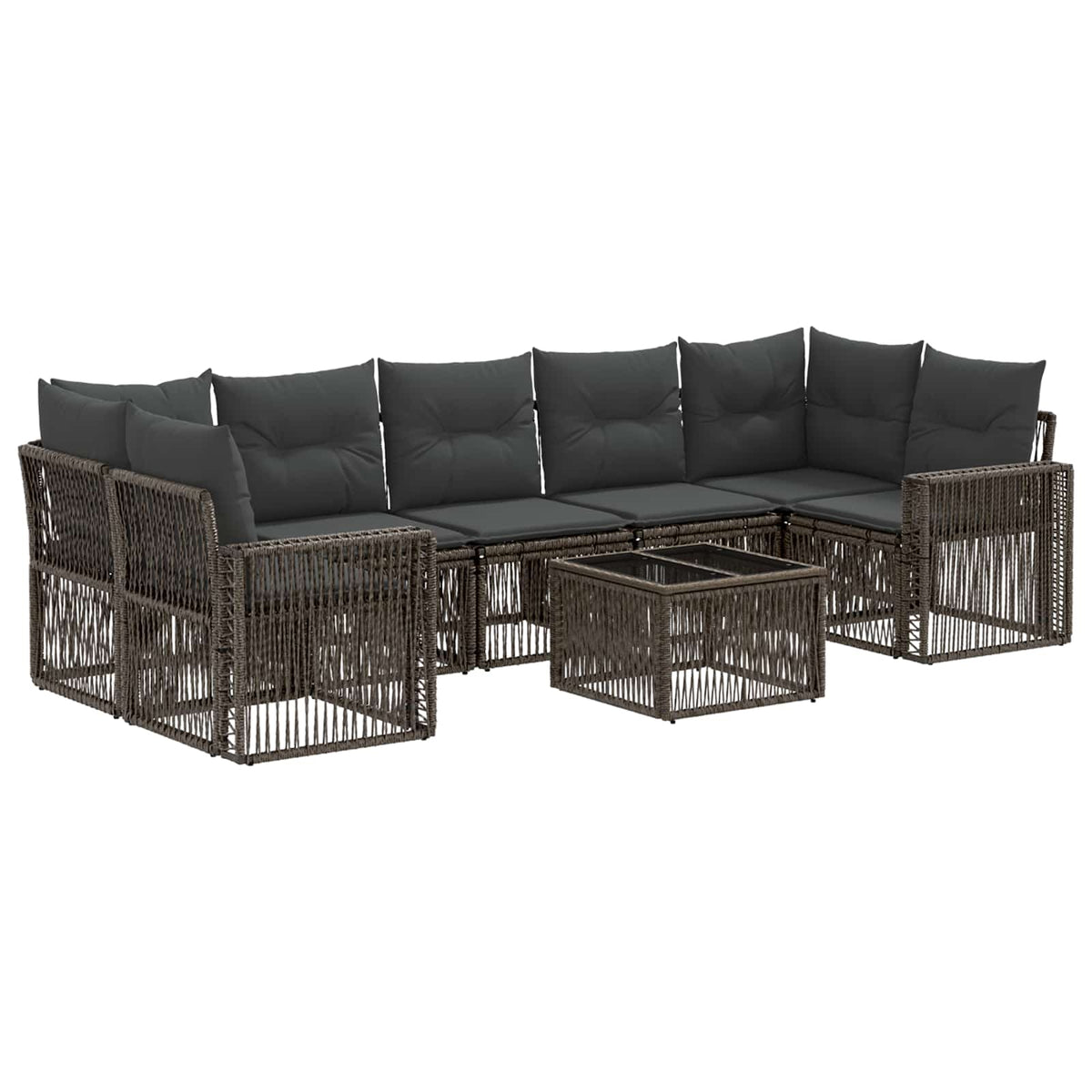 vidaXL Tuinbankenset 8 st Zwart poly rattan