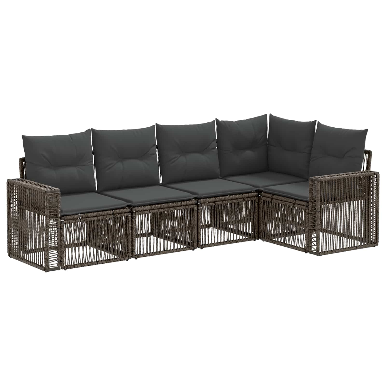 vidaXL Tuinbankenset 6 pcs Zwart en Cream Wit poly rattan