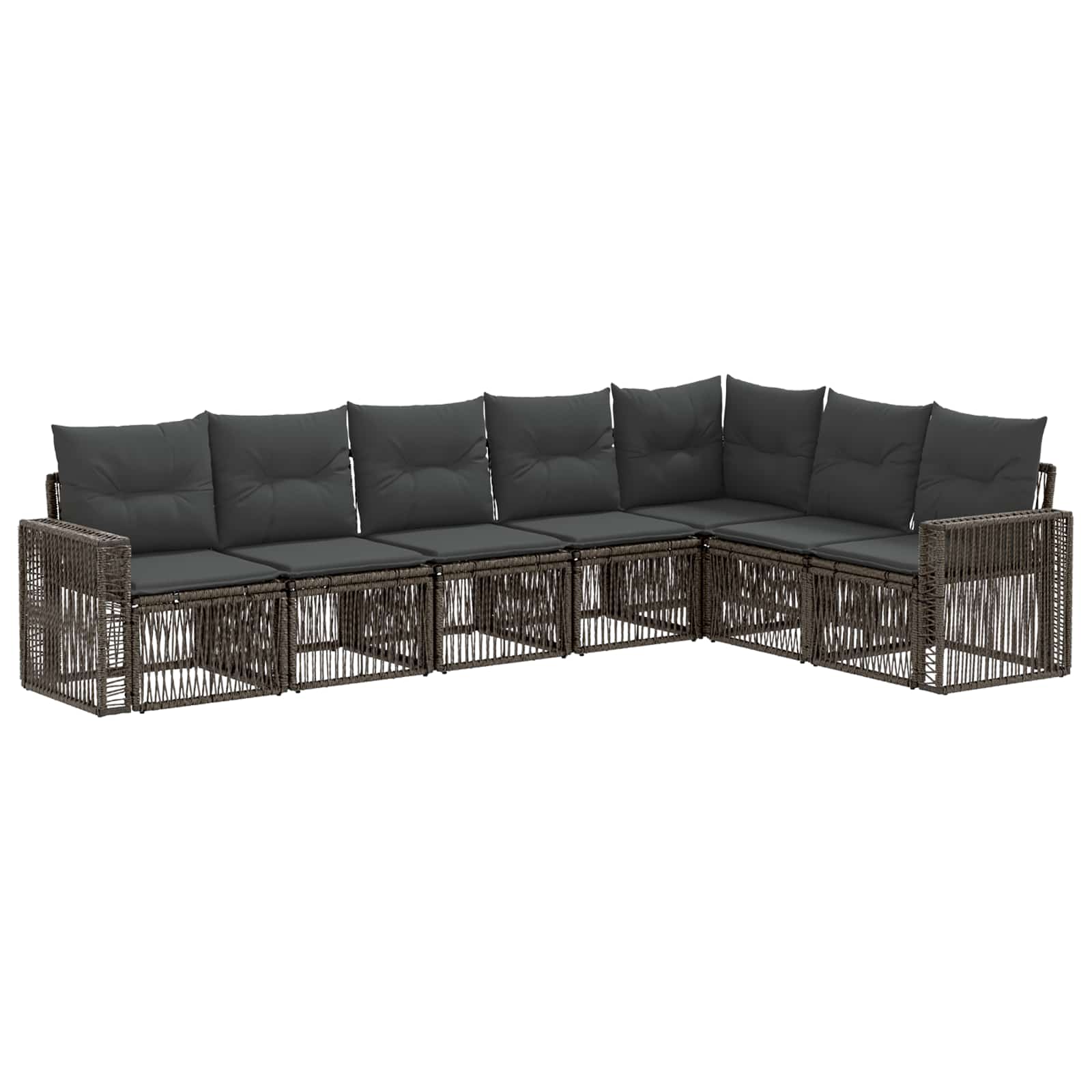 vidaXL Tuinbankenset 8 pcs Zwart en Cream Wit poly rattan