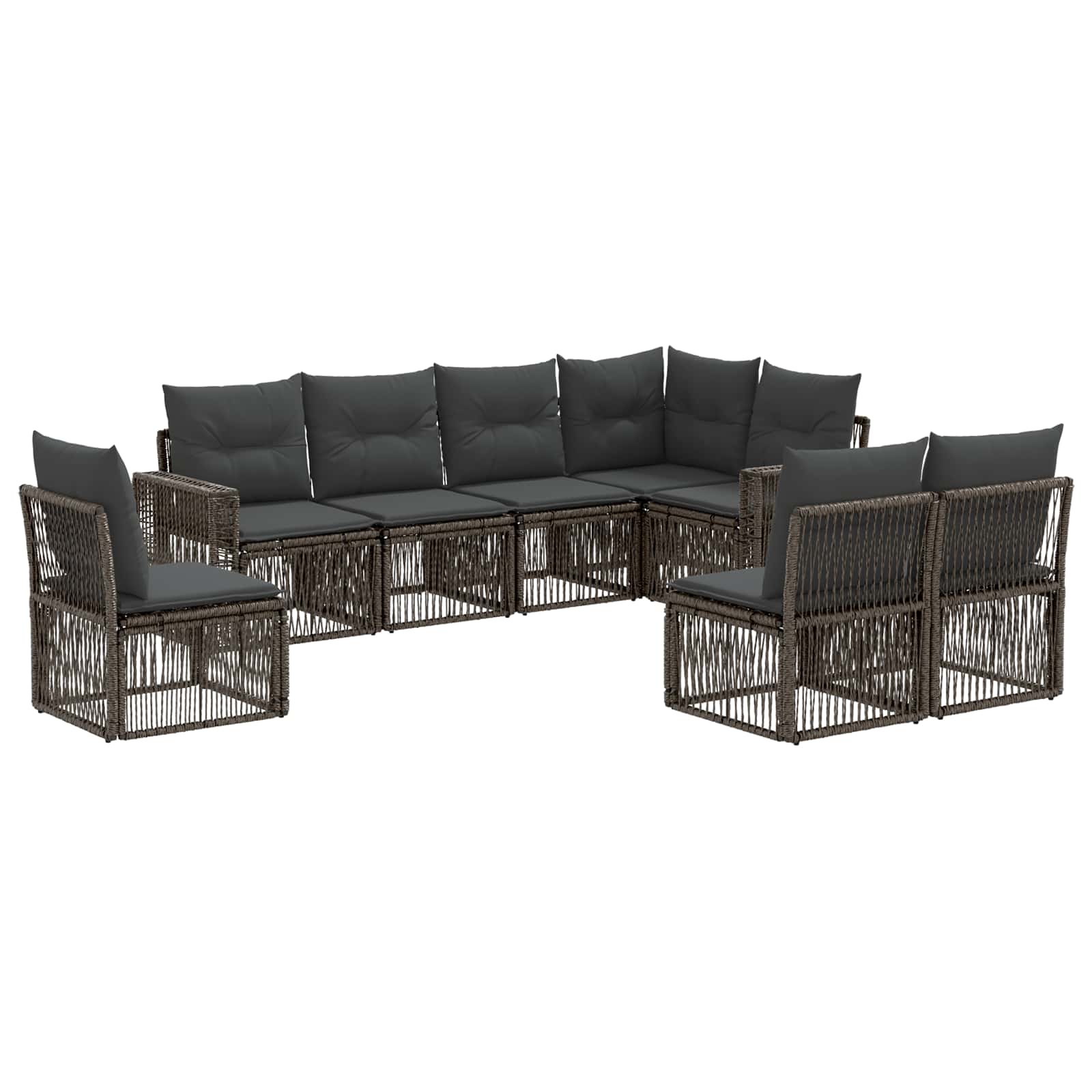 vidaXL Tuinbankenset 9 pcs Zwart en Cream Wit poly rattan
