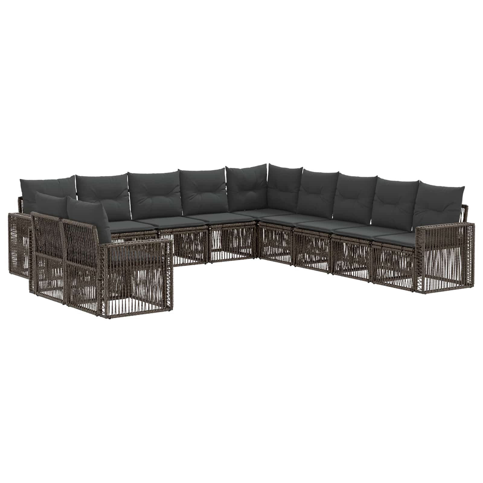 vidaXL Tuinbankenset 12 pcs Zwart en Cream Wit poly rattan