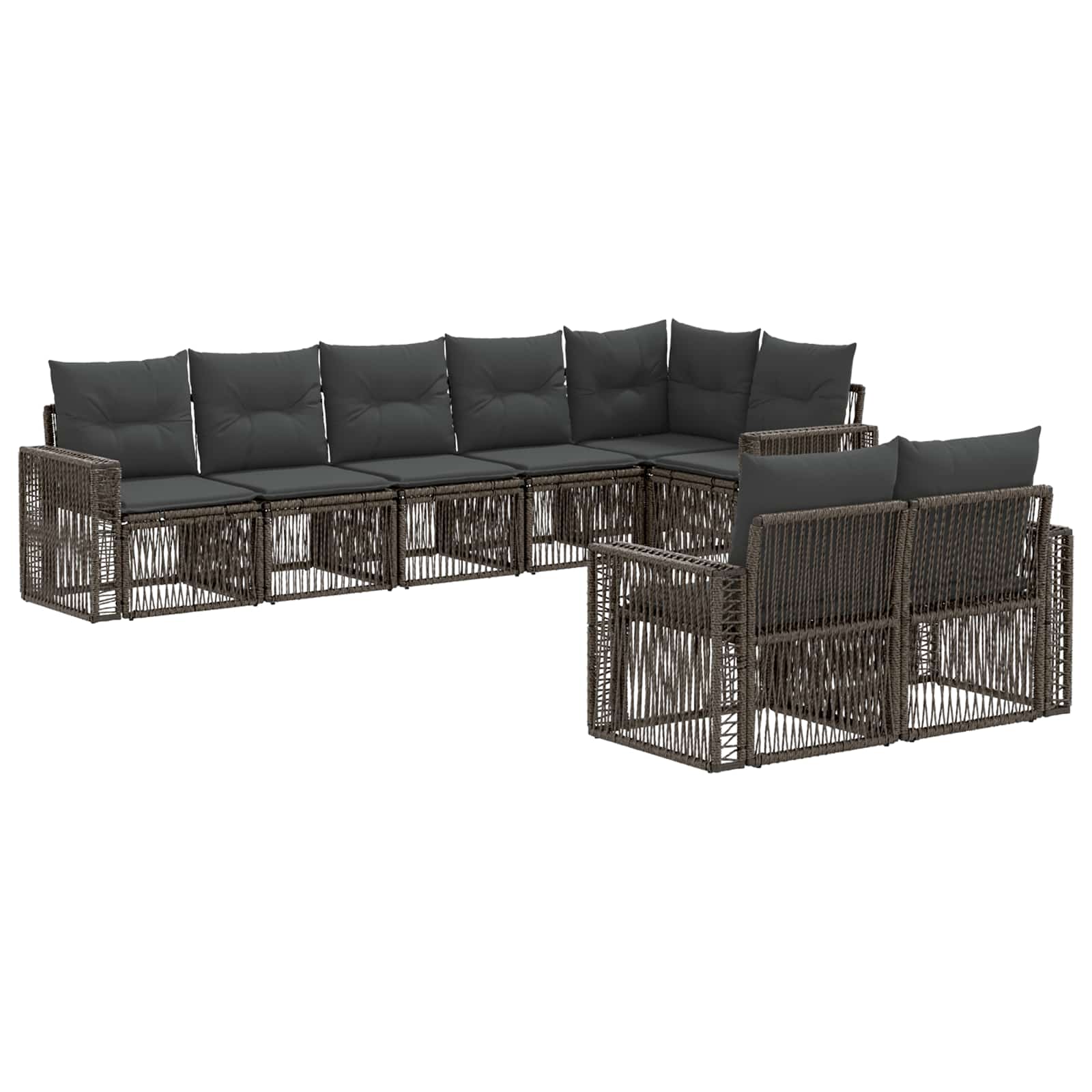 vidaXL Tuinbankenset 9 pcs Zwart en Cream Wit poly rattan