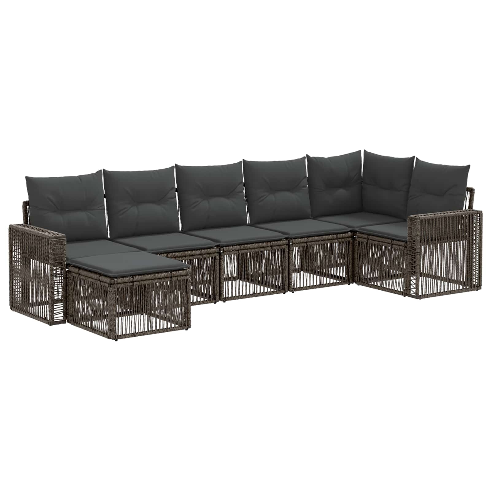 vidaXL Tuinbankenset 8 pcs Zwart en Cream Wit poly rattan