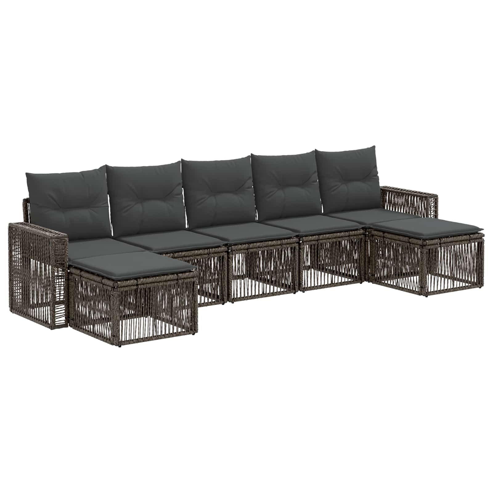 vidaXL Tuinbankenset 8 pcs Zwart en Cream Wit poly rattan