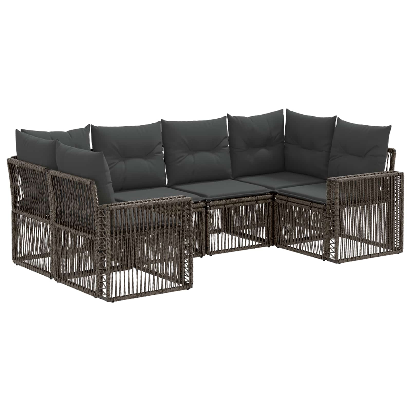 vidaXL Tuinbankenset 6 st 6-Aantal zitplaatsen Zwart en Cream Wit