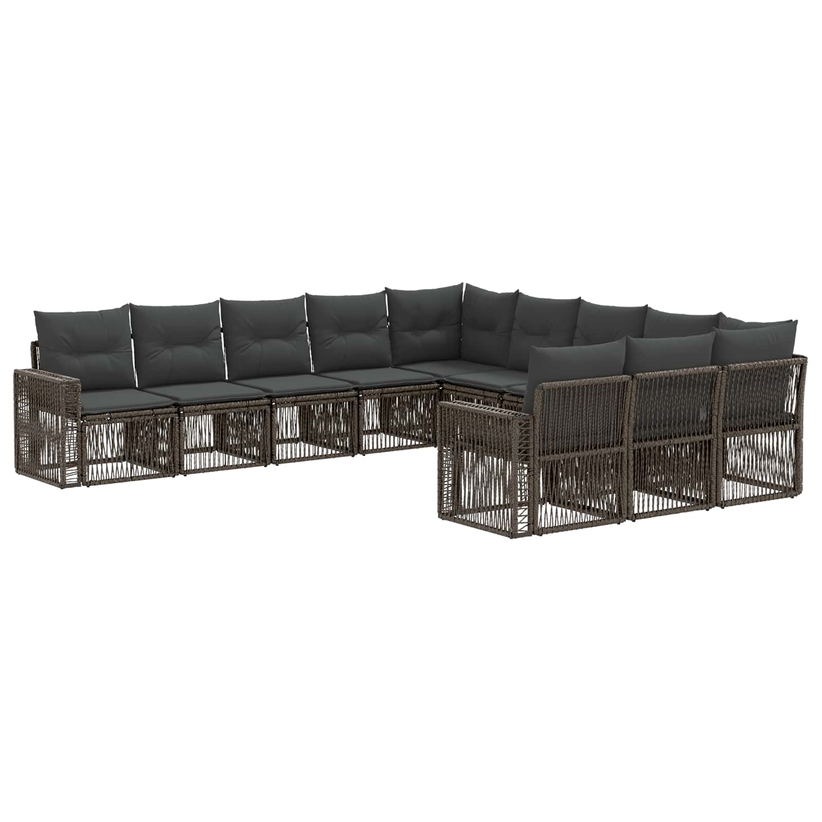 vidaXL Tuinbankenset 12 pcs Zwart en Cream Wit poly rattan