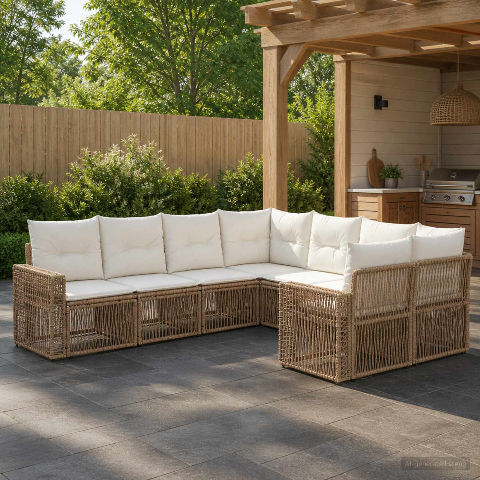 vidaXL Tuinbankenset 8 st 8-Aantal zitplaatsen Zwart en Cream Wit