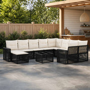 vidaXL Tuinbankenset 11 st Zwart poly rattan