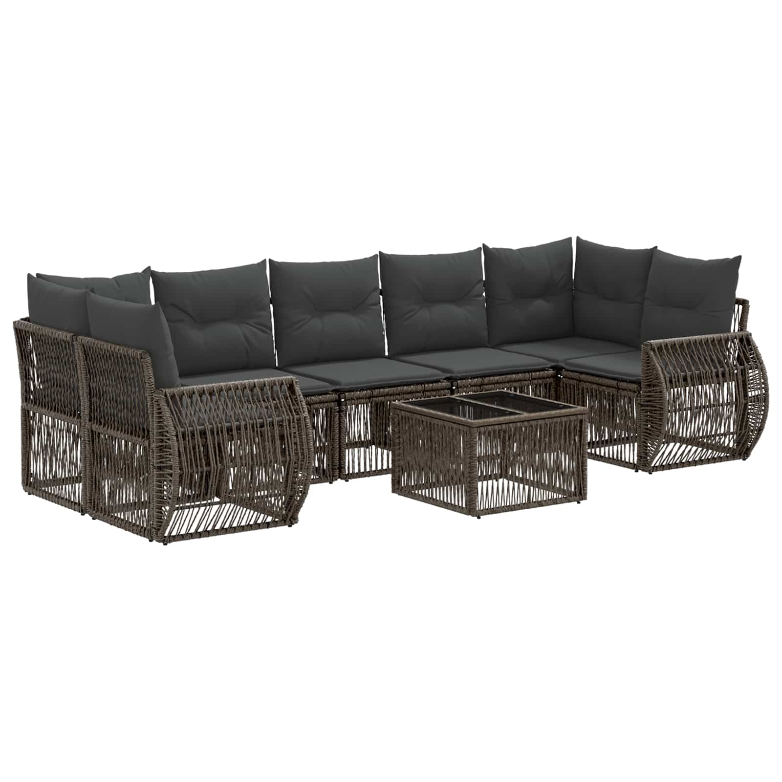 vidaXL Tuinbankenset 8 st Zwart poly rattan