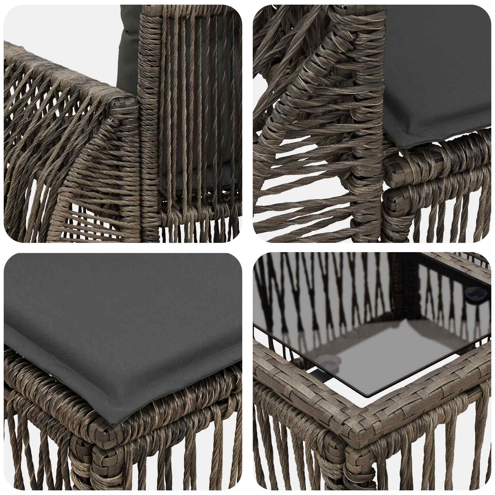 vidaXL Tuinbankenset 8 st Zwart poly rattan