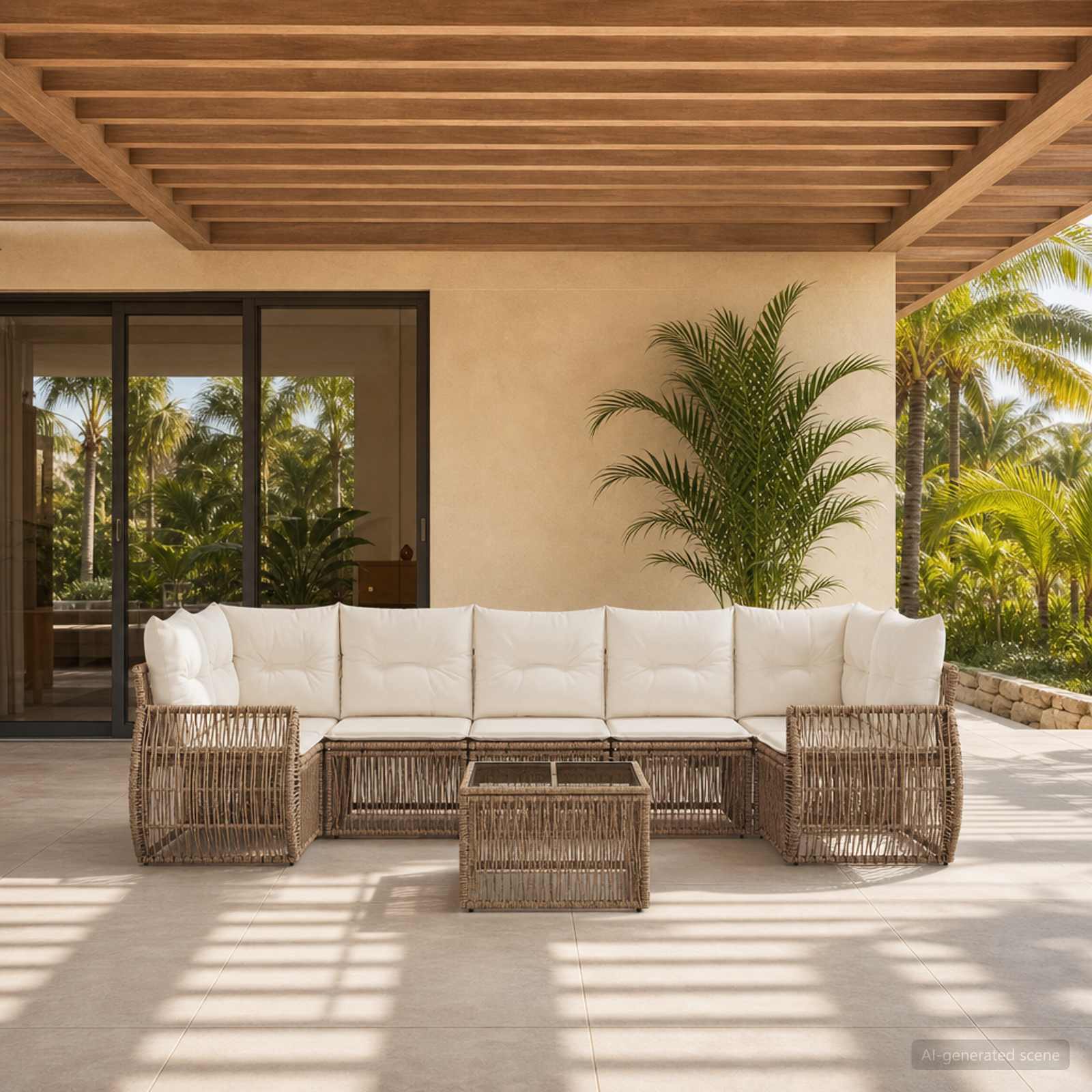 vidaXL Tuinbankenset 8 st Zwart poly rattan