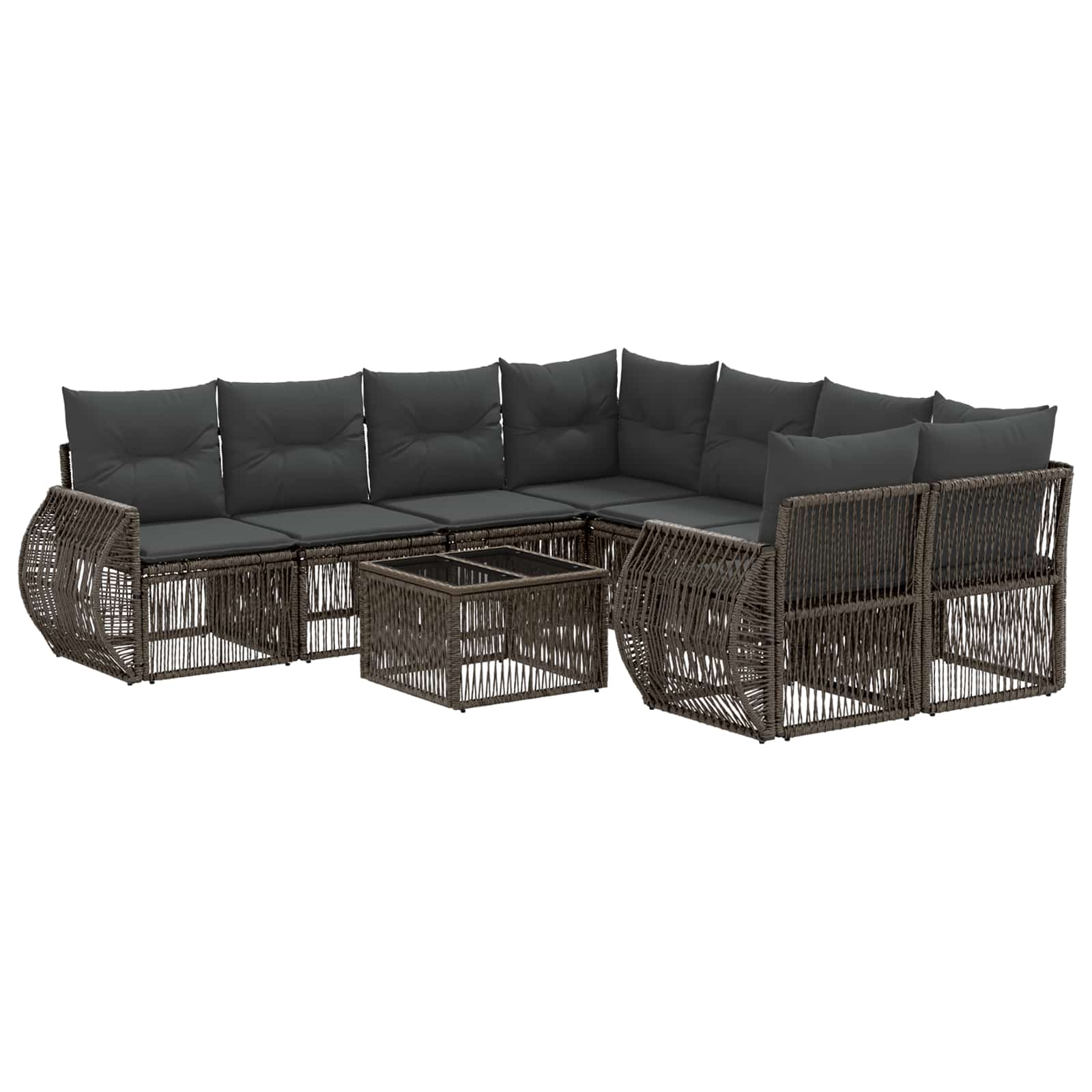 vidaXL Tuinbankenset 9 st Zwart poly rattan