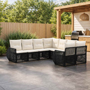 vidaXL Tuinbankenset 8 st 8-Aantal zitplaatsen Zwart poly rattan
