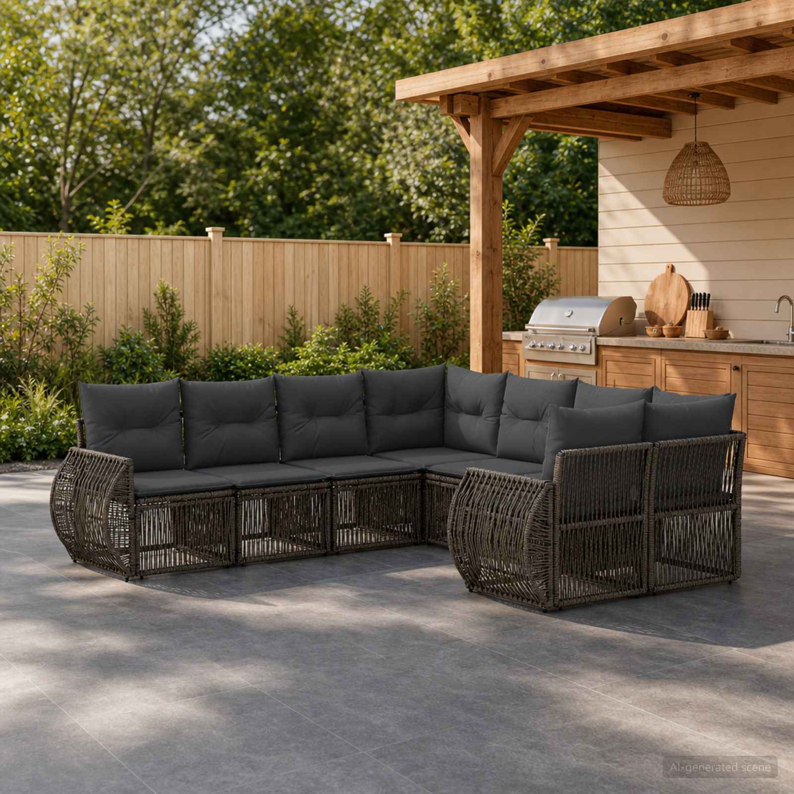 vidaXL Tuinbankenset 8 st 8-Aantal zitplaatsen Zwart poly rattan
