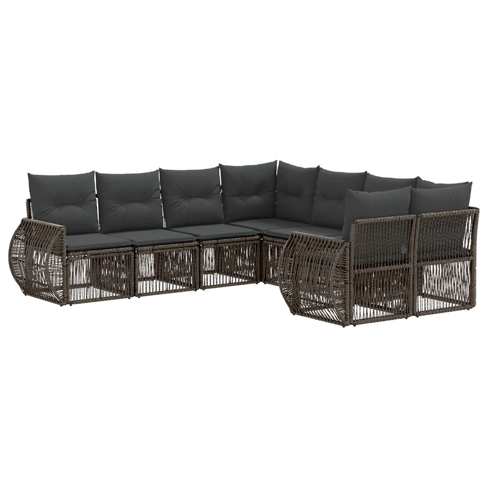 vidaXL Tuinbankenset 8 st 8-Aantal zitplaatsen Zwart poly rattan