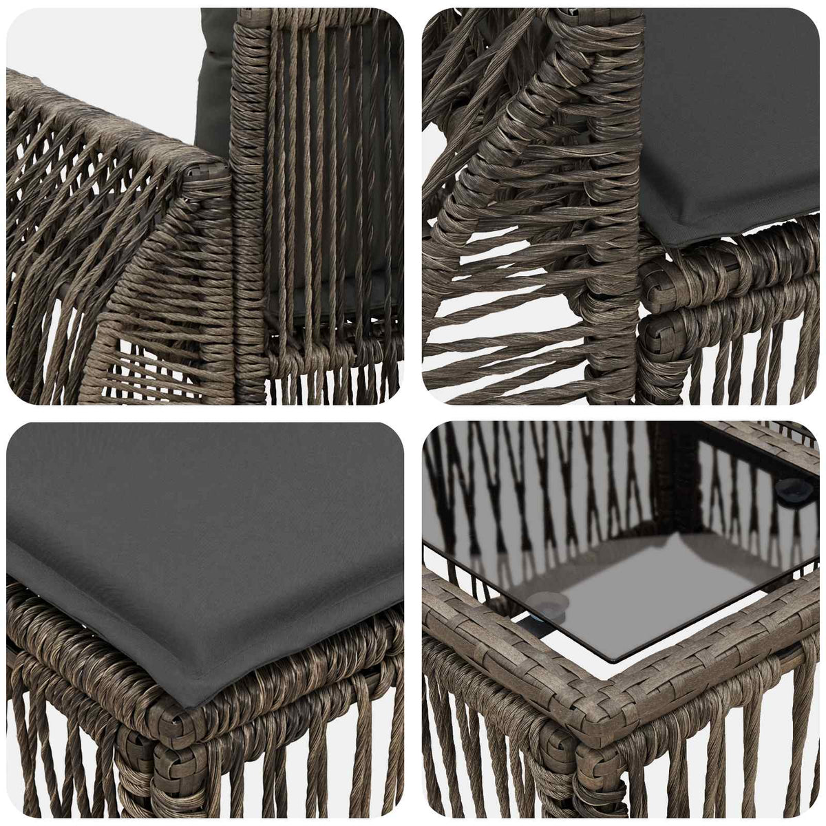 vidaXL Tuinbankenset 11 st Zwart poly rattan