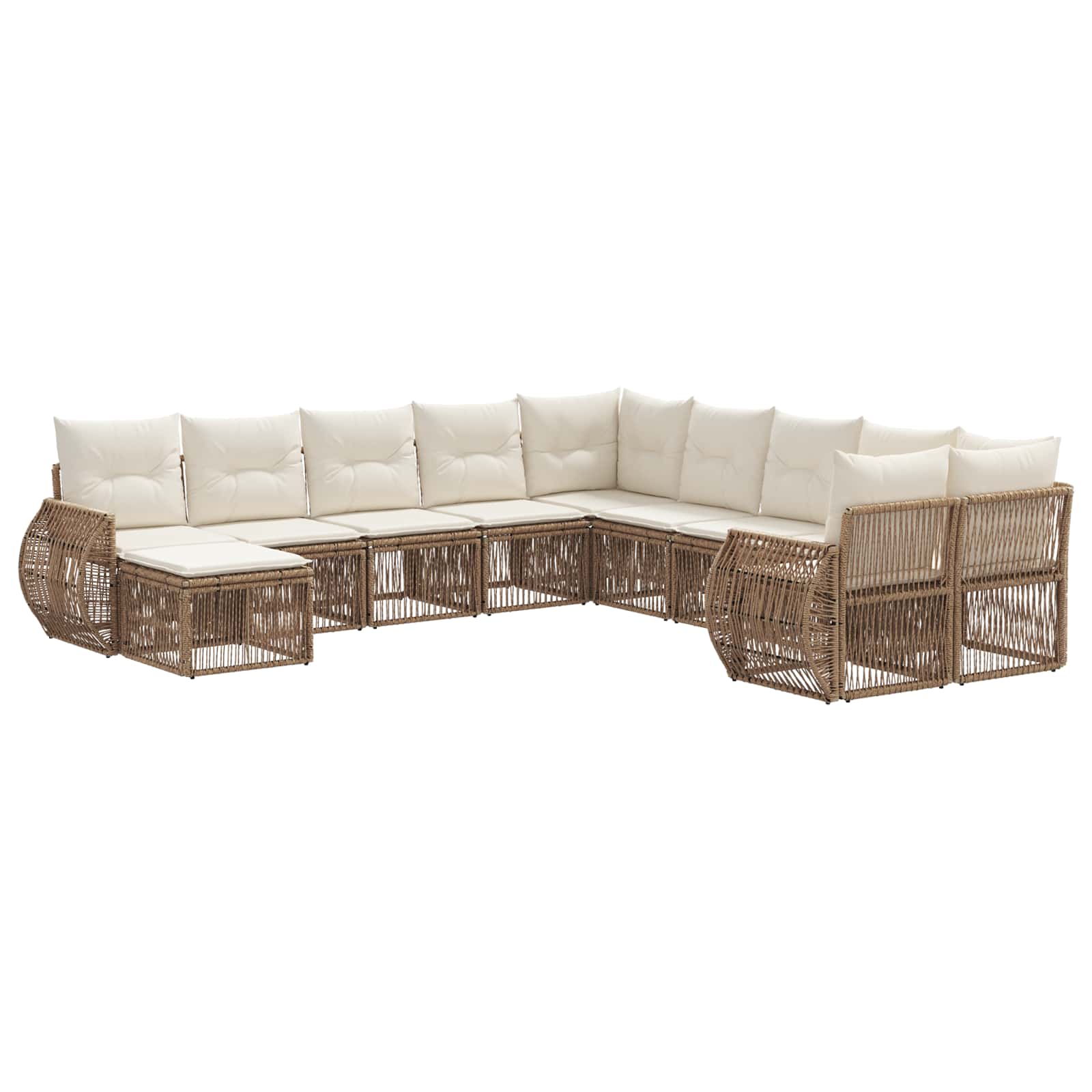 vidaXL Tuinbankenset 12 pcs Zwart poly rattan