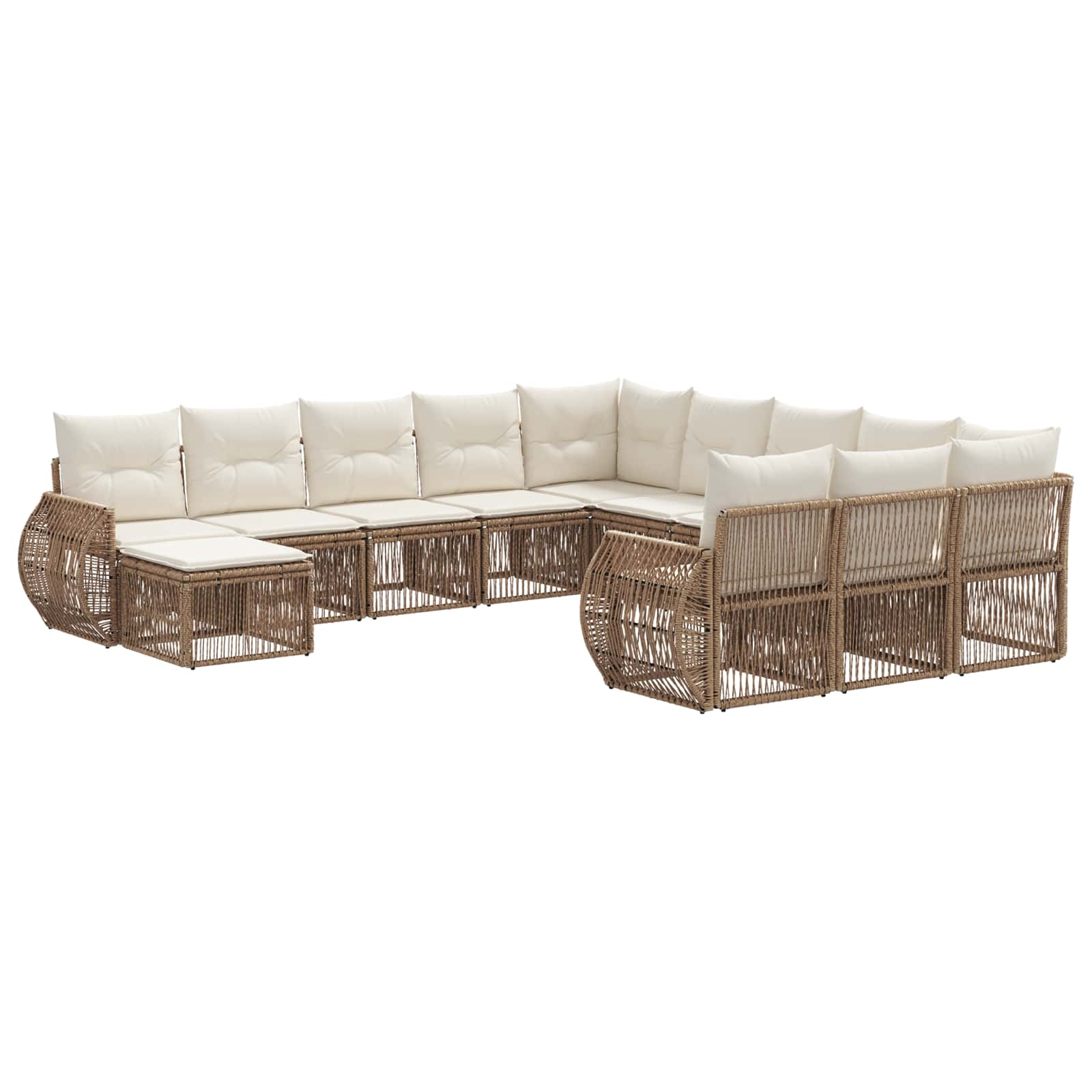 vidaXL Tuinbankenset 13 pcs Zwart poly rattan