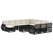 vidaXL Tuinbankenset 13 pcs Zwart poly rattan