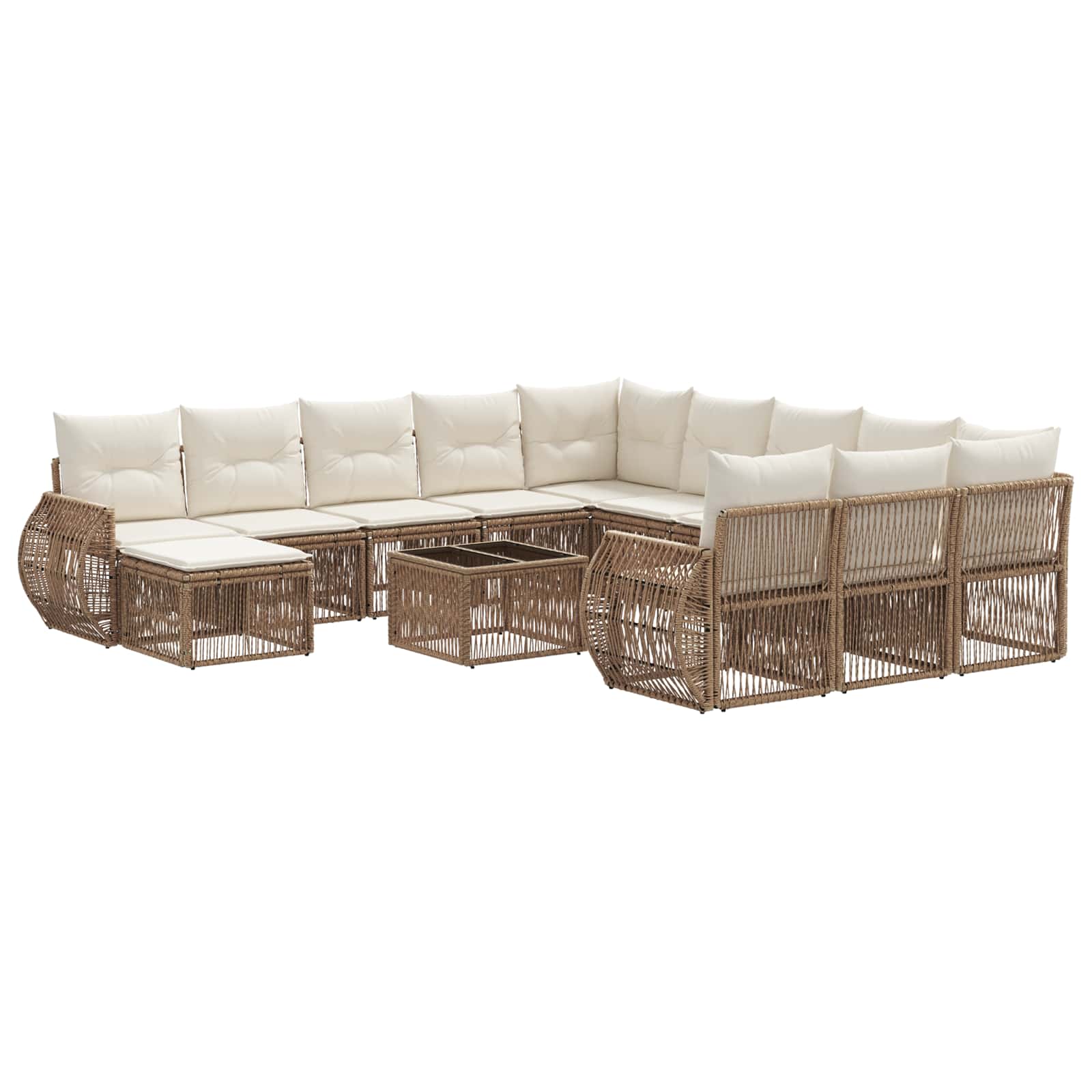 vidaXL Tuinbankenset 13 pcs Zwart poly rattan