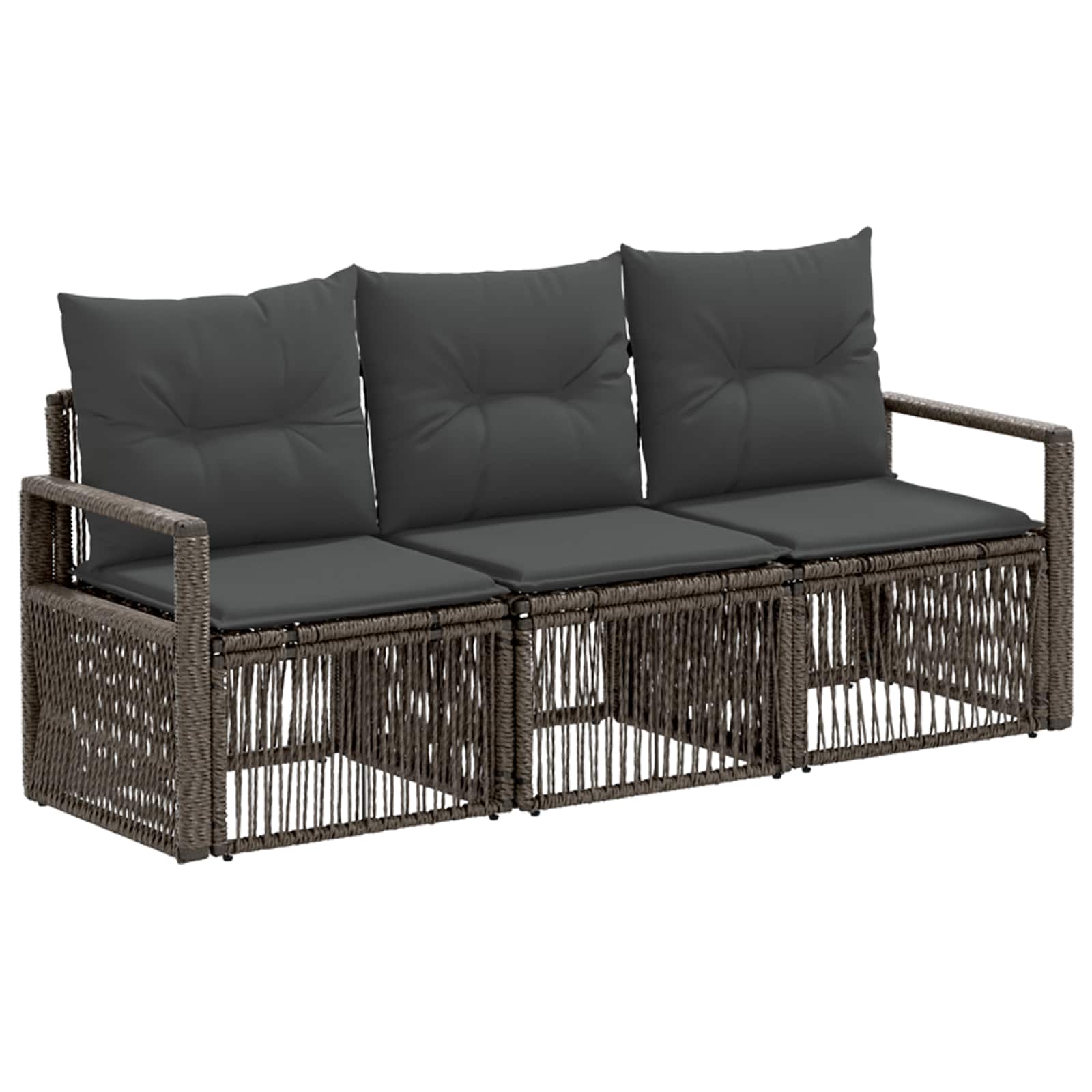 vidaXL Tuinbankenset 4 pcs Zwart poly rattan