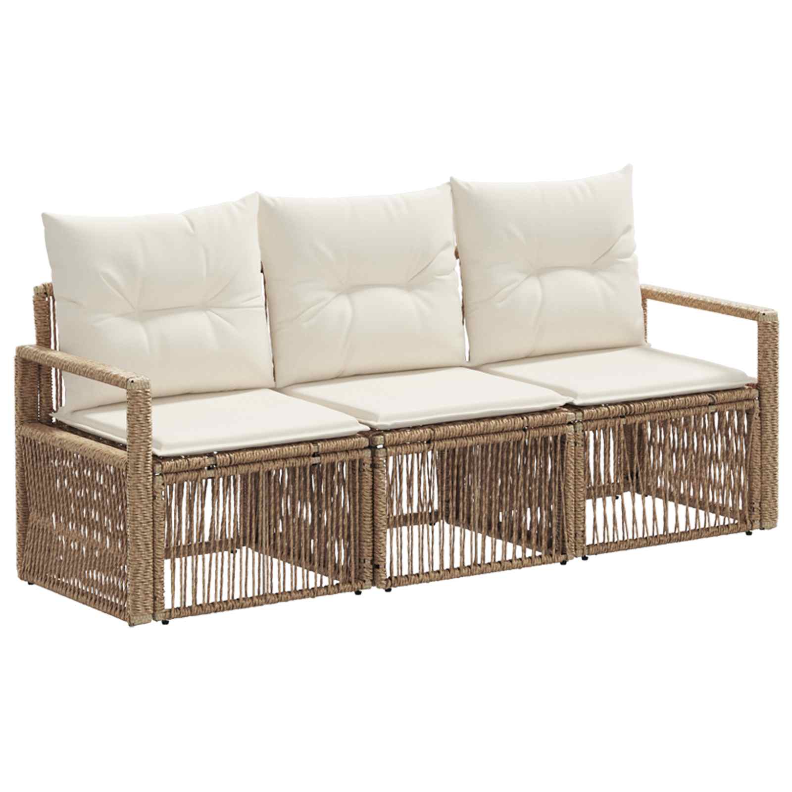 vidaXL Tuinbankenset 4 pcs Zwart poly rattan