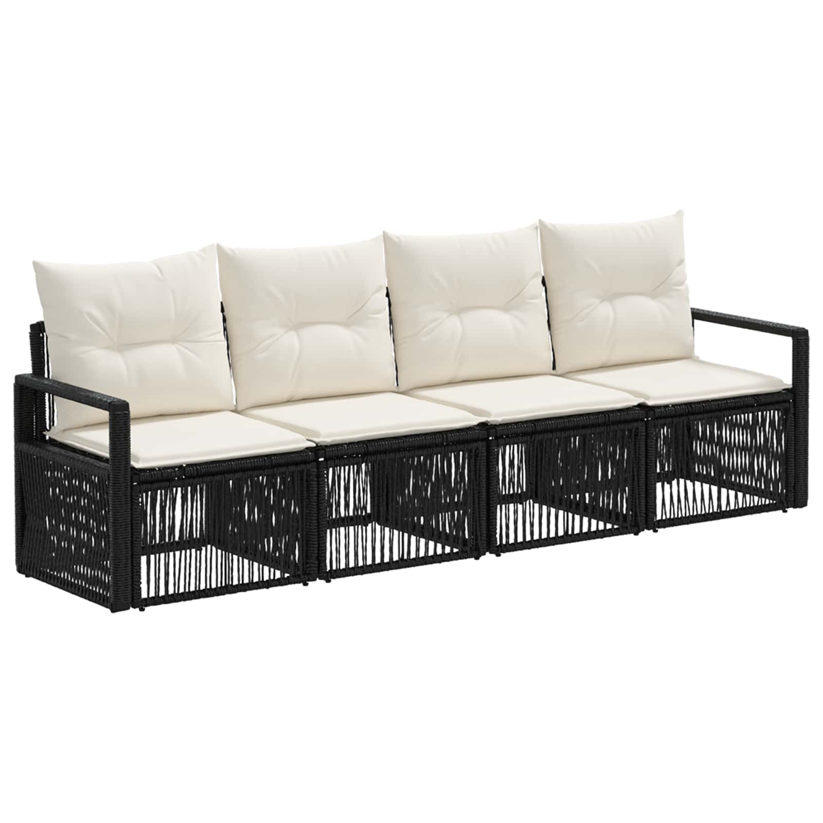 vidaXL Tuinbankenset 5 pcs Zwart poly rattan