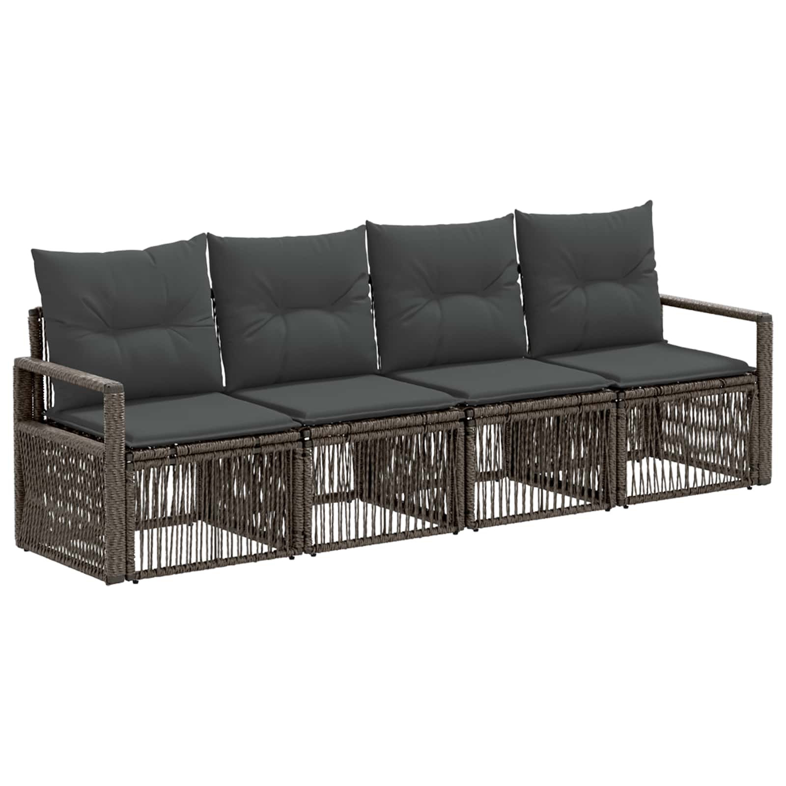 vidaXL Tuinbankenset 5 pcs Zwart poly rattan