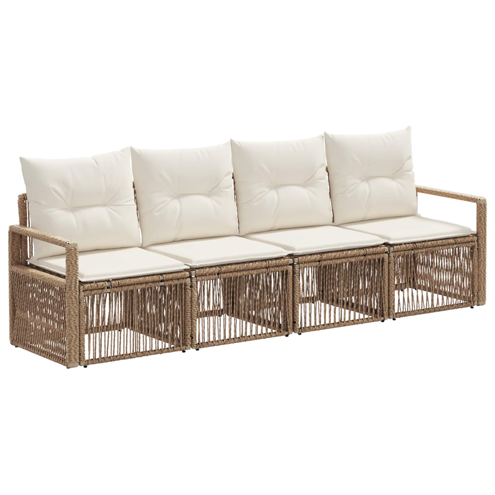 vidaXL Tuinbankenset 5 pcs Zwart poly rattan