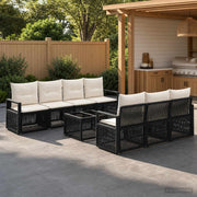 vidaXL Tuinbankenset 8 st Zwart poly rattan