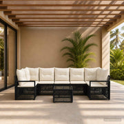 vidaXL Tuinbankenset 8 st Zwart poly rattan
