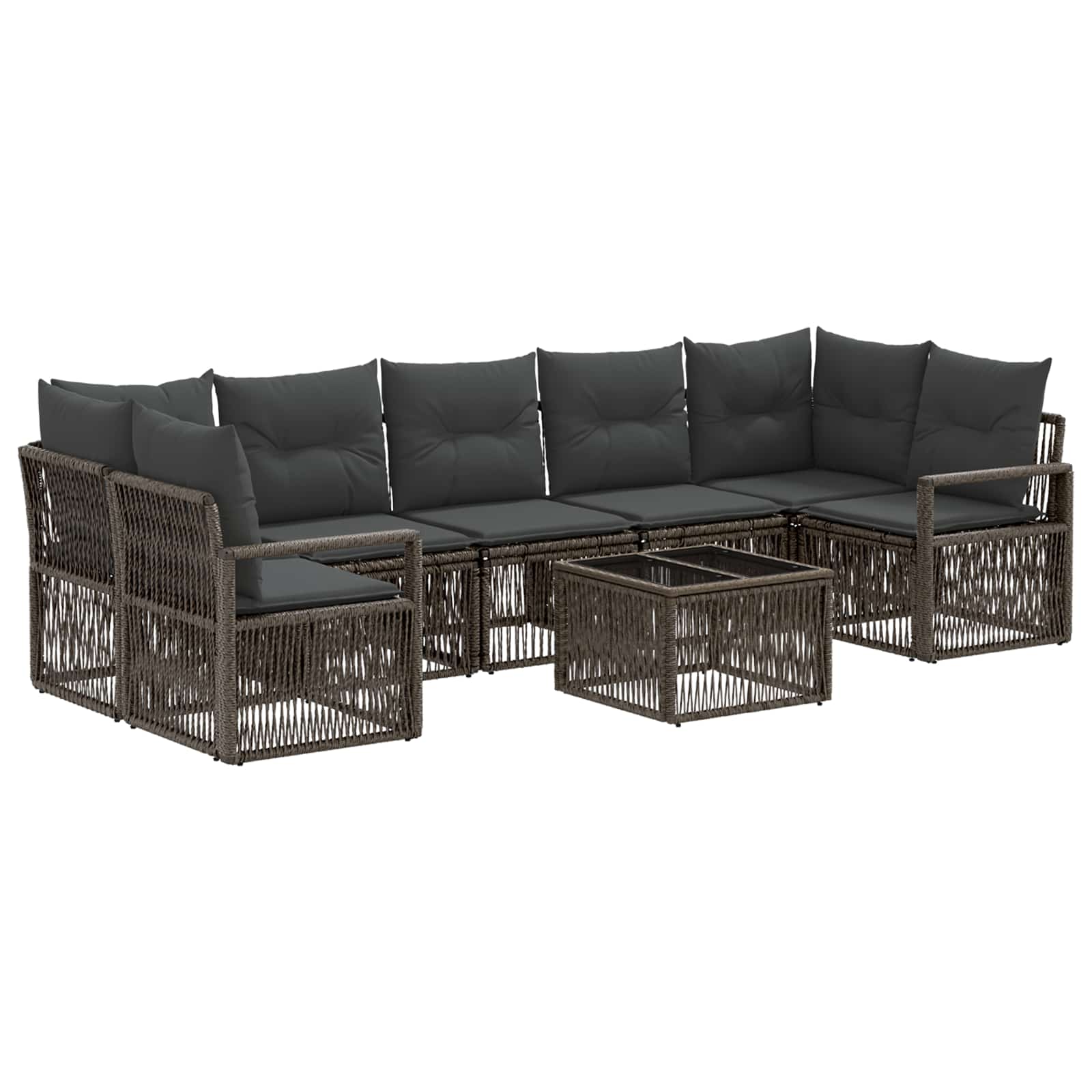 vidaXL Tuinbankenset 8 st Zwart poly rattan