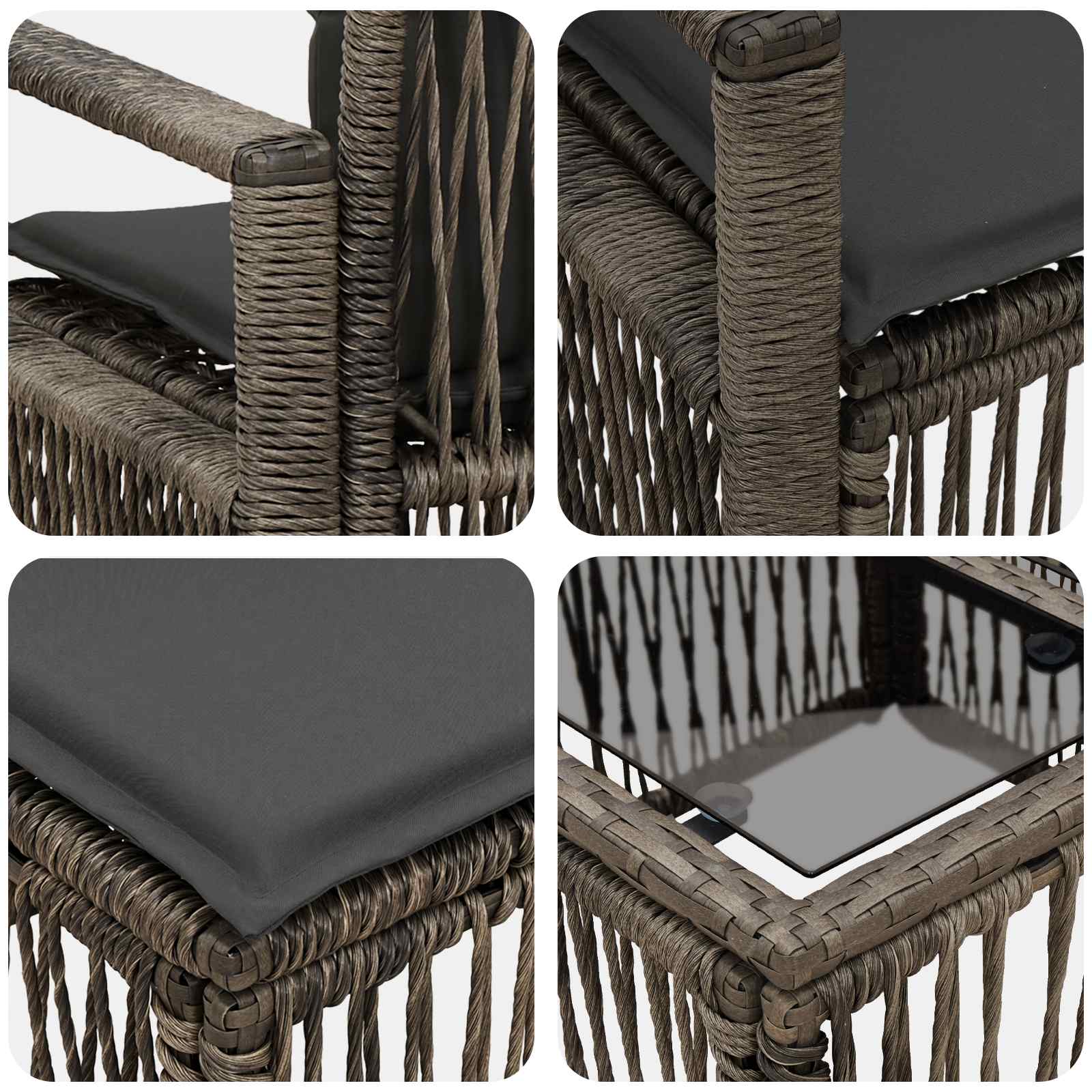 vidaXL Tuinbankenset 8 st Zwart poly rattan