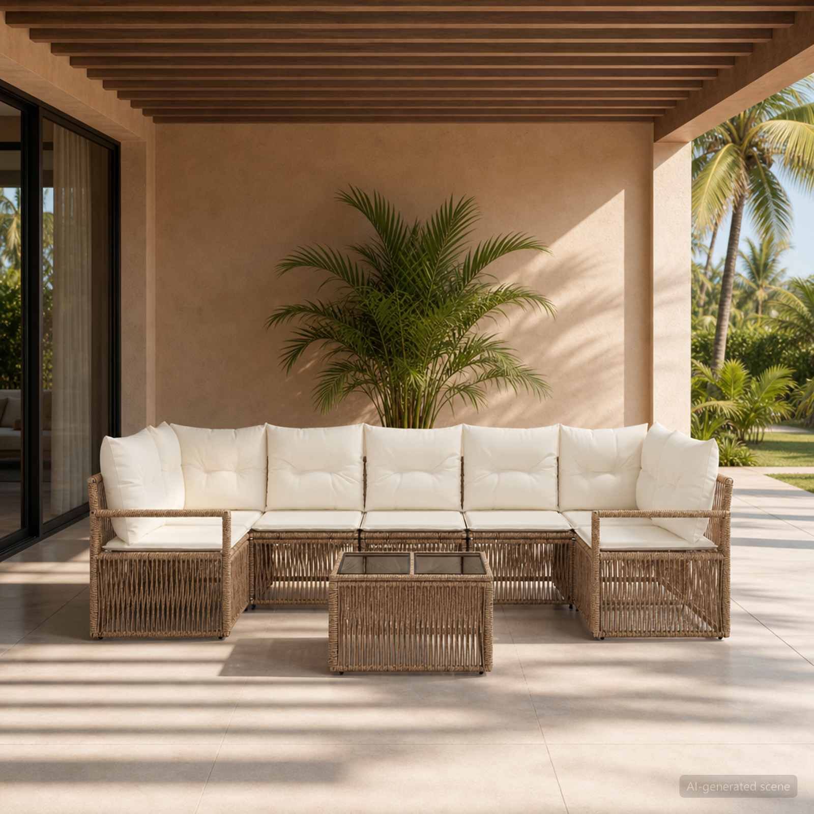 vidaXL Tuinbankenset 8 st Zwart poly rattan