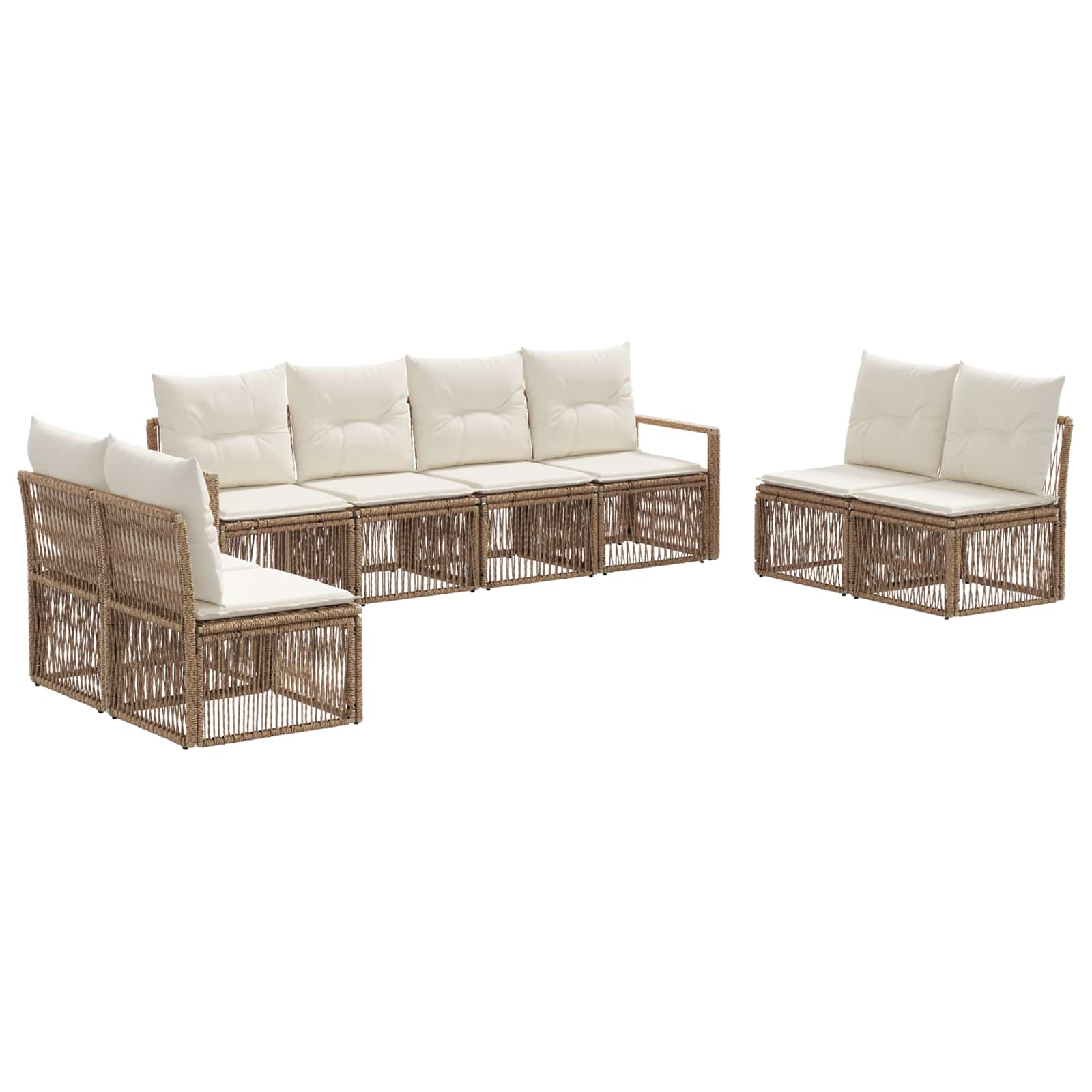 vidaXL Tuinbankenset 9 pcs Zwart poly rattan