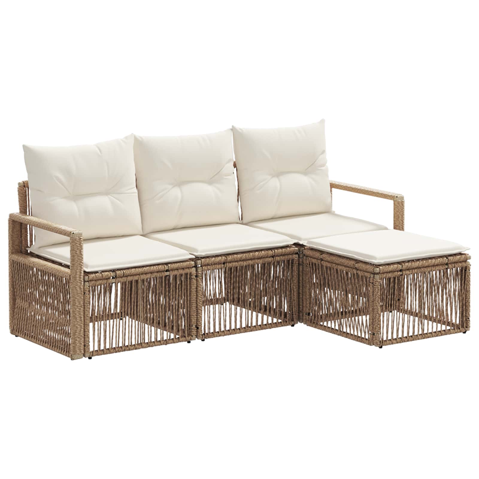 vidaXL Tuinbankenset 5 pcs Zwart poly rattan