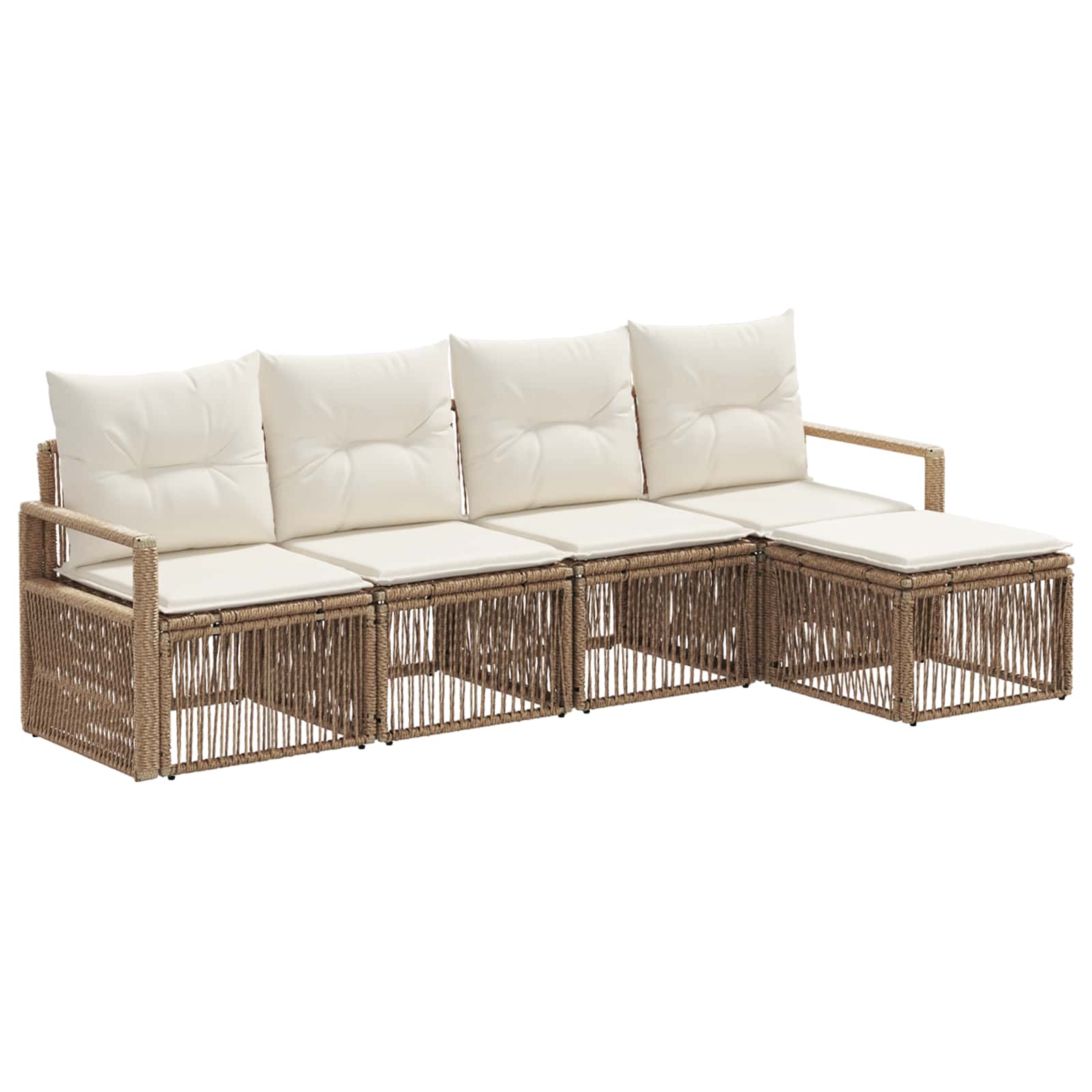 vidaXL Tuinbankenset 6 pcs Zwart poly rattan