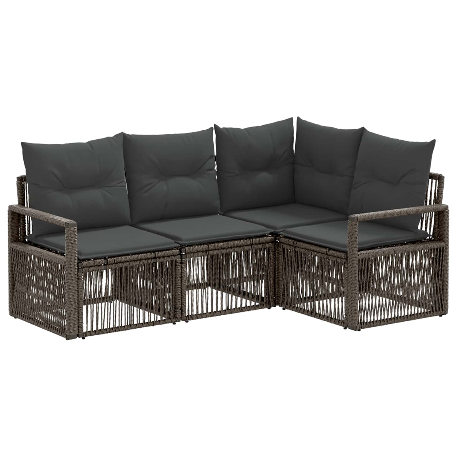 vidaXL Tuinbankenset 5 pcs Zwart poly rattan