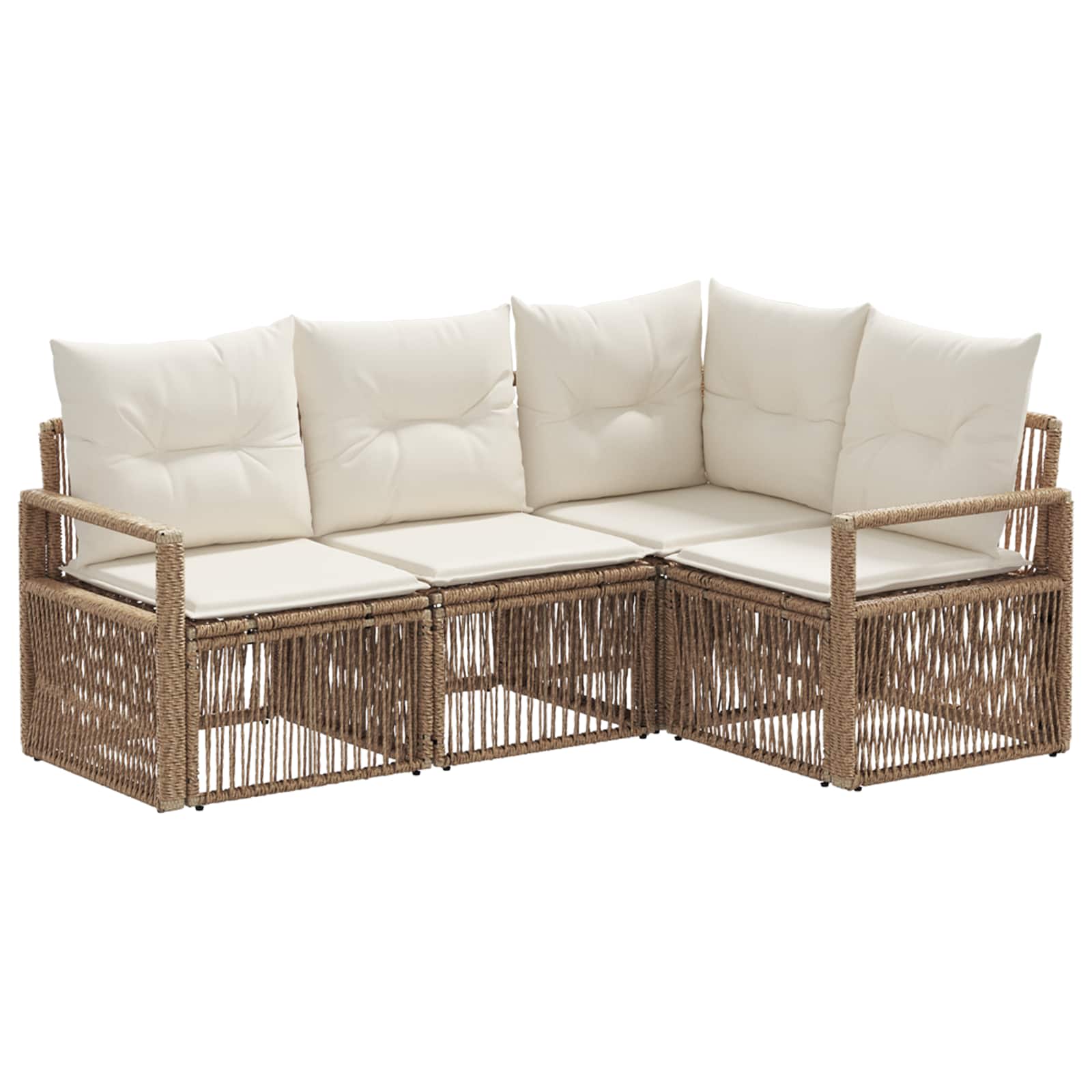 vidaXL Tuinbankenset 5 pcs Zwart poly rattan