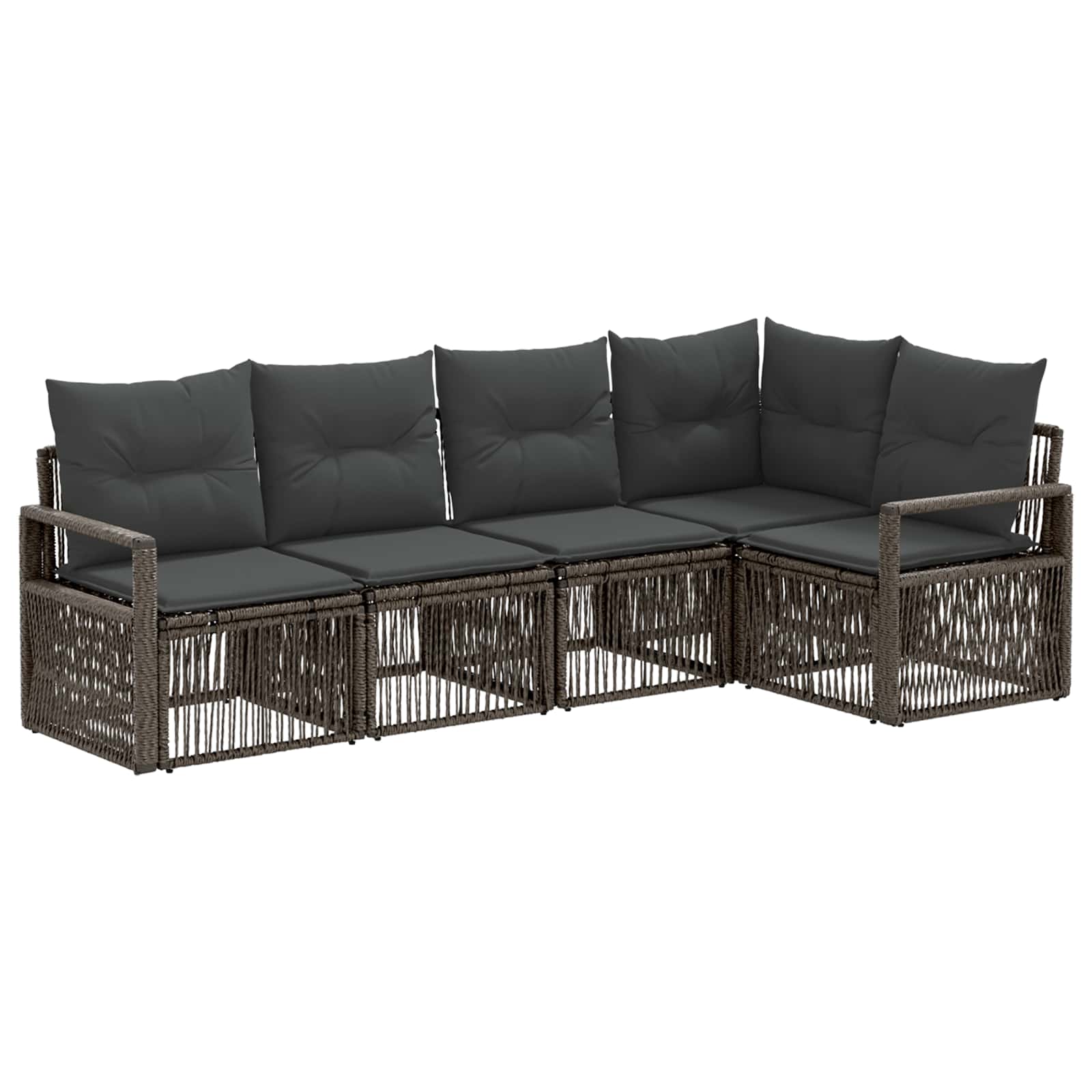 vidaXL Tuinbankenset 6 pcs Zwart poly rattan