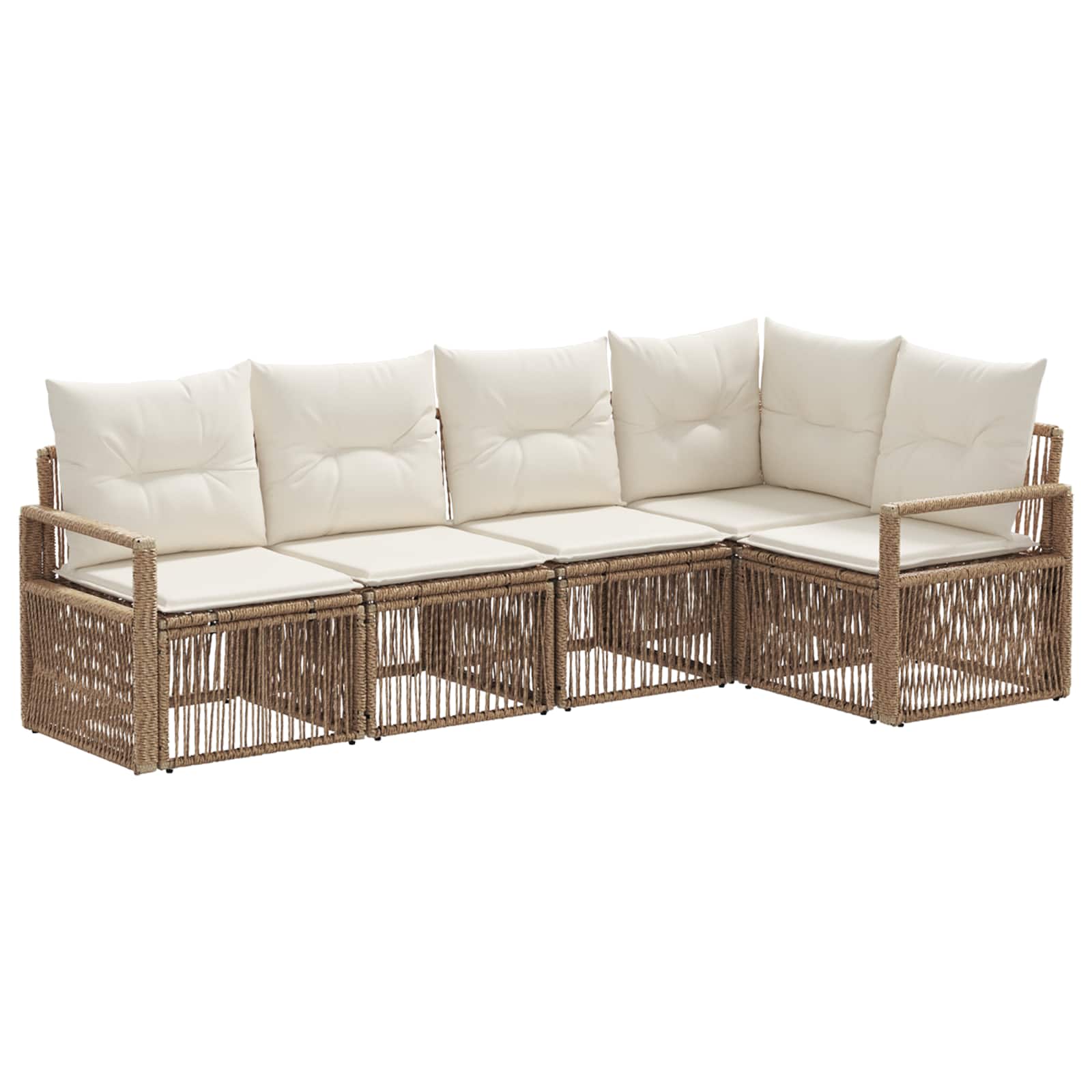 vidaXL Tuinbankenset 6 pcs Zwart poly rattan
