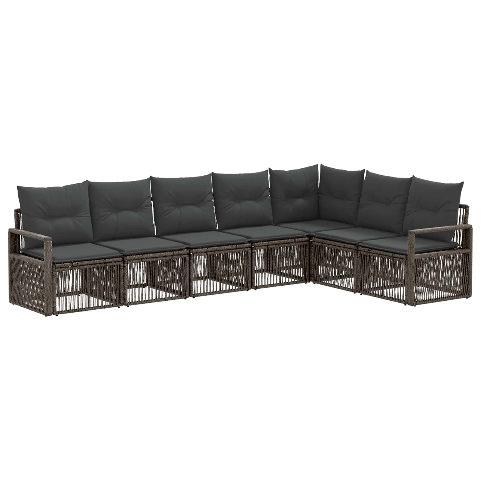 vidaXL Tuinbankenset 8 pcs Zwart poly rattan