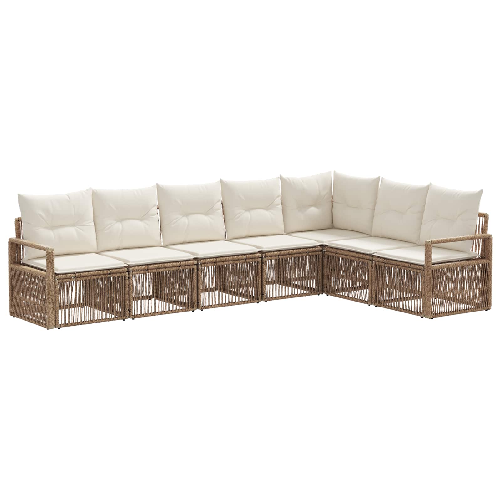 vidaXL Tuinbankenset 8 pcs Zwart poly rattan
