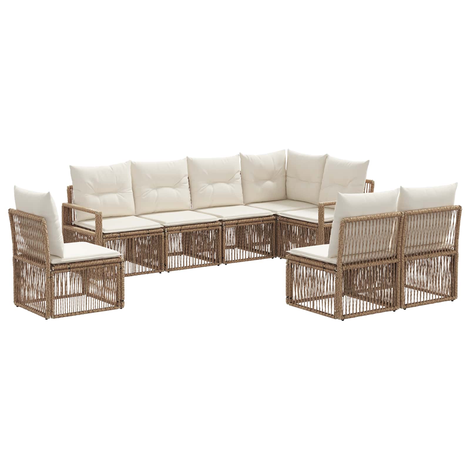 vidaXL Tuinbankenset 9 pcs Zwart poly rattan