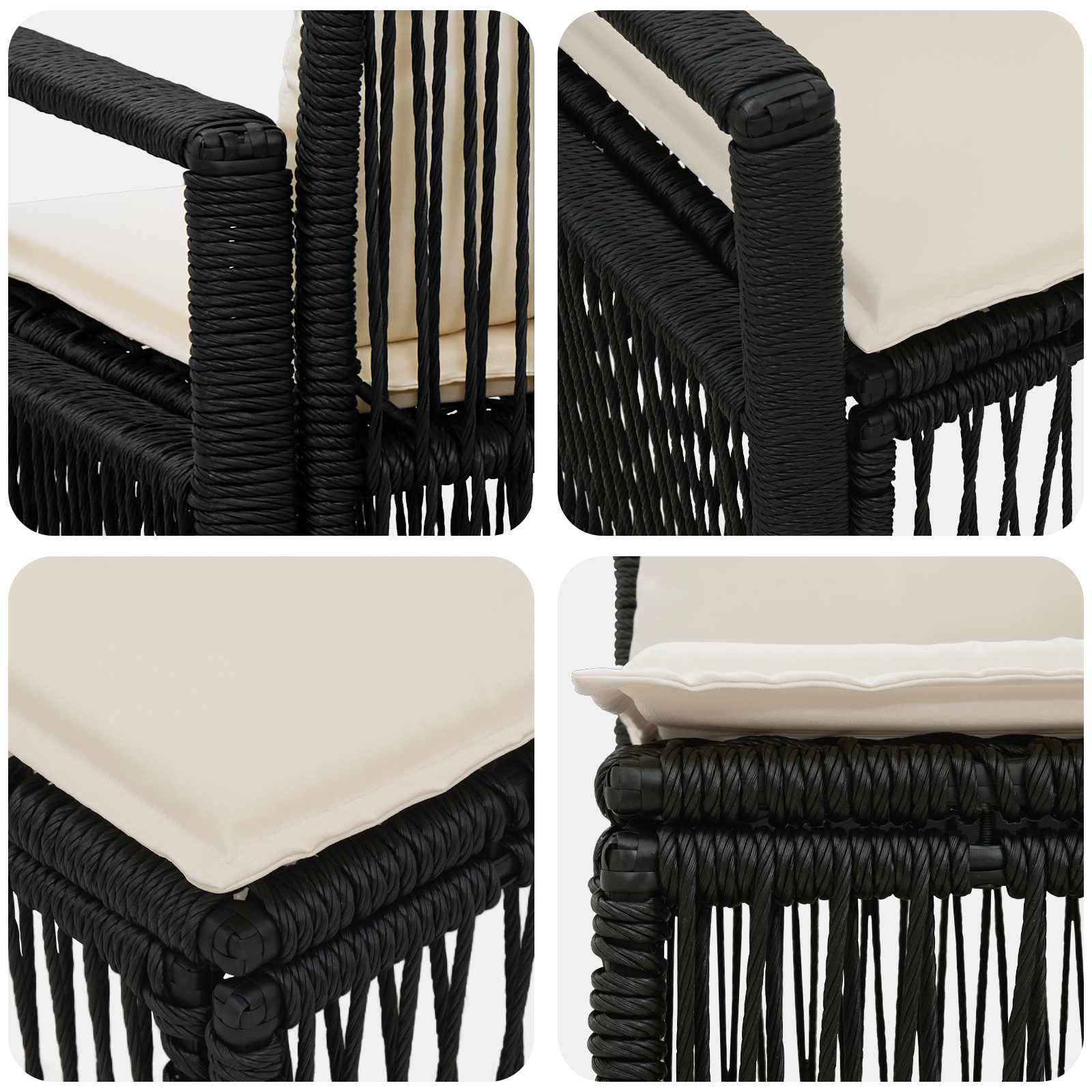 vidaXL Tuinbankenset 11 pcs Grijs poly rattan