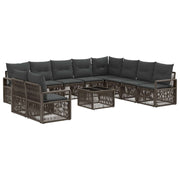 vidaXL Tuinbankenset 11 pcs Grijs poly rattan